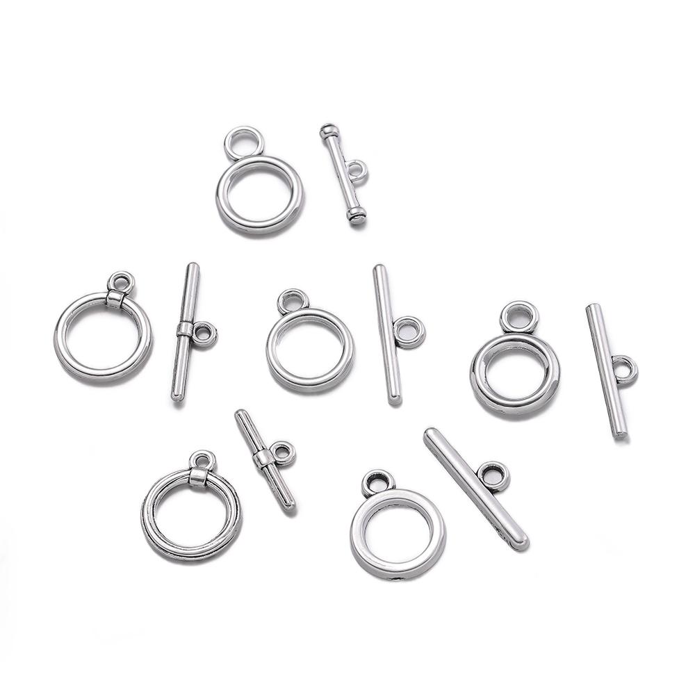 10Sets OT Clasp Alloy Toggle Clasps Round Bar Connector for DIY Jewelry Making Bracelet Hooks Crafts Necklaces Accessories