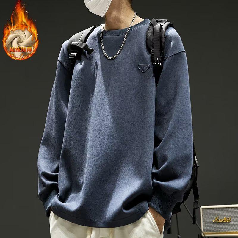 Herren Hoodie mit Rundhalsausschnitt - Neue Herbst/Winter Amerikanische Trendmarke, Lockerer Schnitt, Ohne Kapuze, Lässiges Oberteil