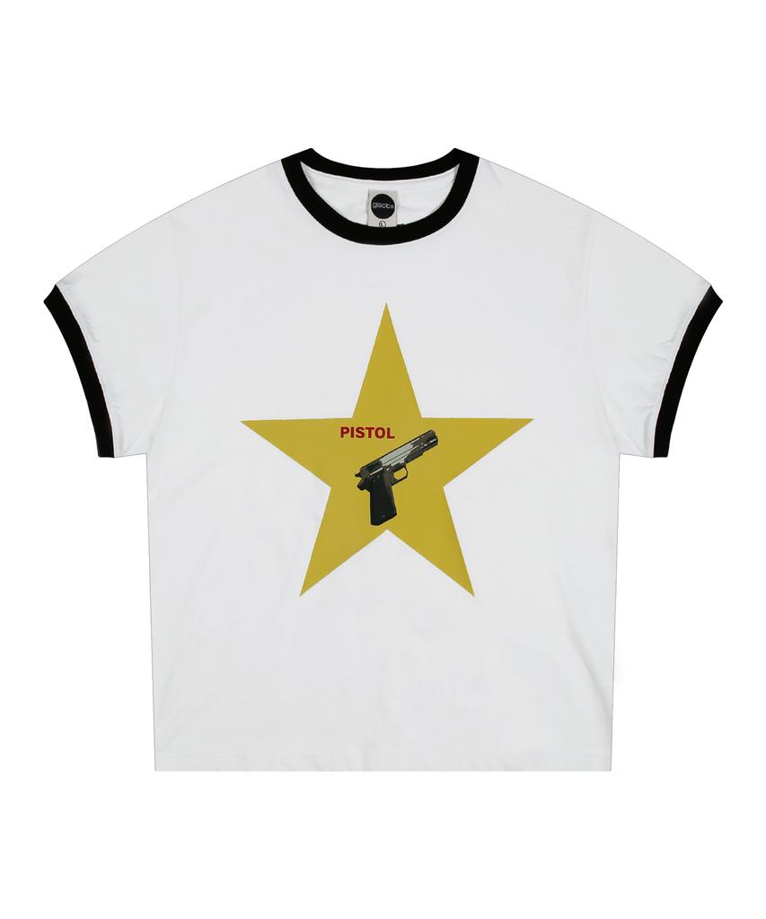 GLACK Gt122 Pistol Star Ringer T-Shirt (White)