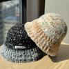 New Dopamine Color Matching Basin Hat for Women In Autumn and Winter Warm Ear Protection Fisherman Hat Plush Hat Wool Bucket Hat Woven Trendy