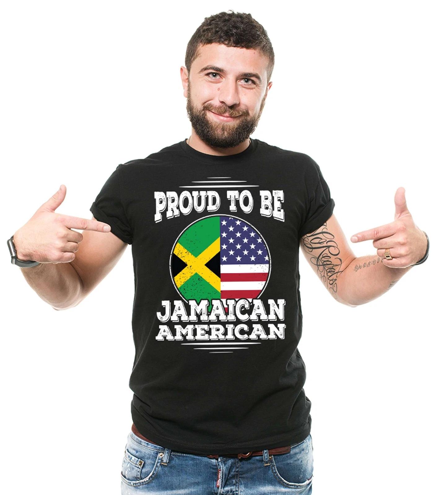 Proud To Be Jamaican American Shirt Jamaica USA Flag Shirt Jamaica Patriotic Tee L