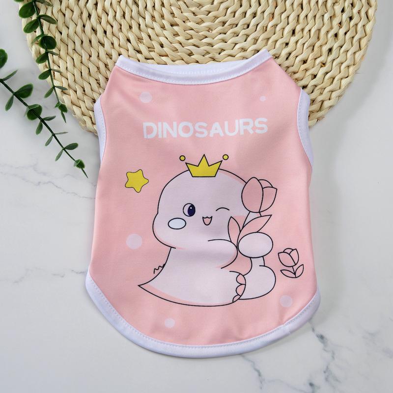 

Летняя кошачья одежда для щенков с мультяшным принтом, домашний жилет без рукавов для маленьких собак и кошек XS