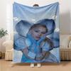 Floral Fantasy Blue Blanket Soft Throw Blanket For Home Bedroom Bed Sofa Travel Office Solid Christmas Blanket