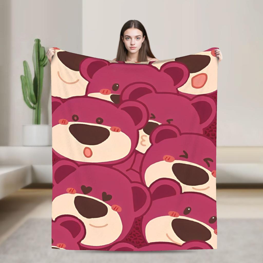 Lotso Cartoon Blanket Soft Warm Aesthetic Plush Bedding Throws For Bedroom Picnic Flannel Bedspread Bed Cover