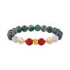 S925 Sterling Silver Yellow Tower Crystal & Red Agate Women's Bracelet – Exquisite High-End Design