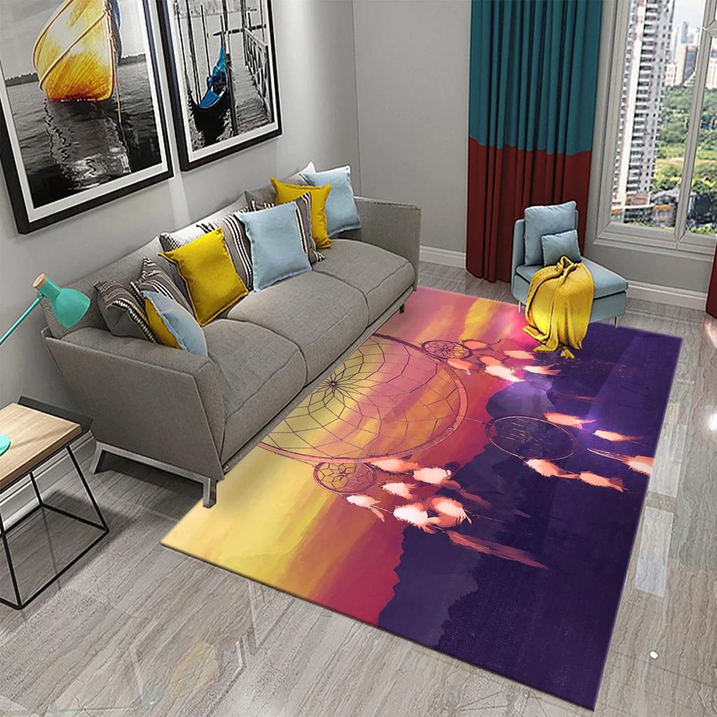 3D Traumfänger Teppiche Böhmischer Stil Bereichsteppich für Badezimmer Küche Eingang Rutschfeste Matte Schlafzimmer Wohnzimmer Dekor Bodenteppiche