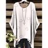 Elegantes Bohemian Chic Übergroßes Einfaches Retro Liebesdruck Druck Damen T-Shirt Asymmetrischer Saum Rundhalsausschnitt Vielseitige Damenbekleidung