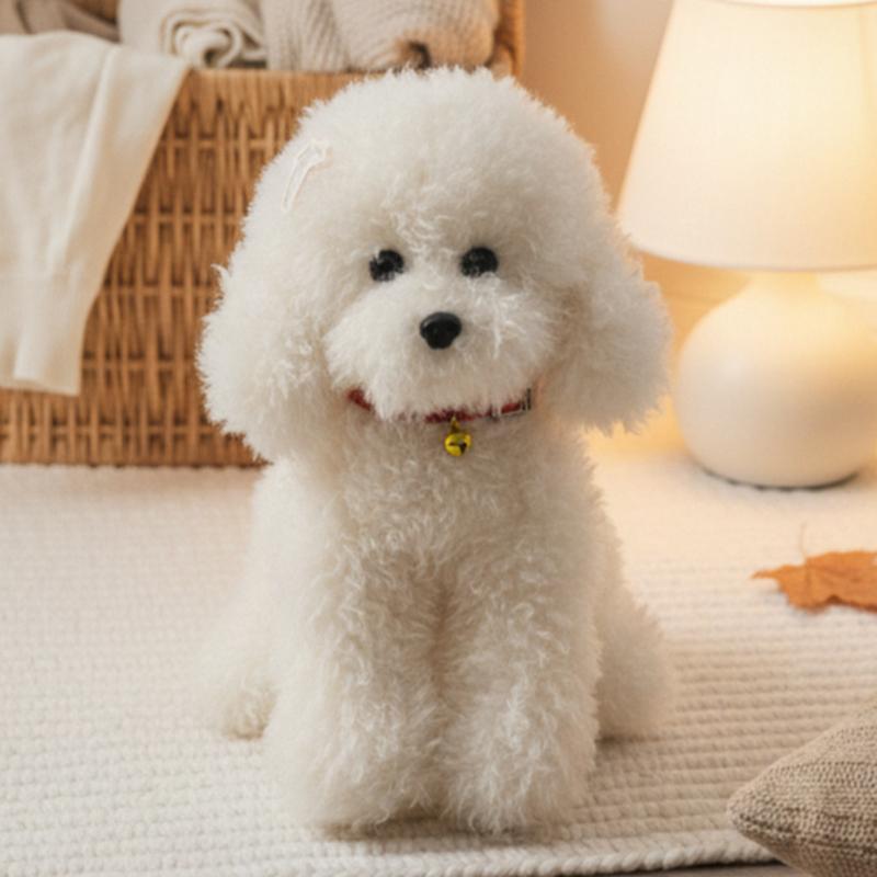 30~40cm Simulation Glocke Teddyhund Plüschtier Vier Farben Tier Welpenpuppe Kawaii Begleiter Geburtstagsgeschenk 30cm