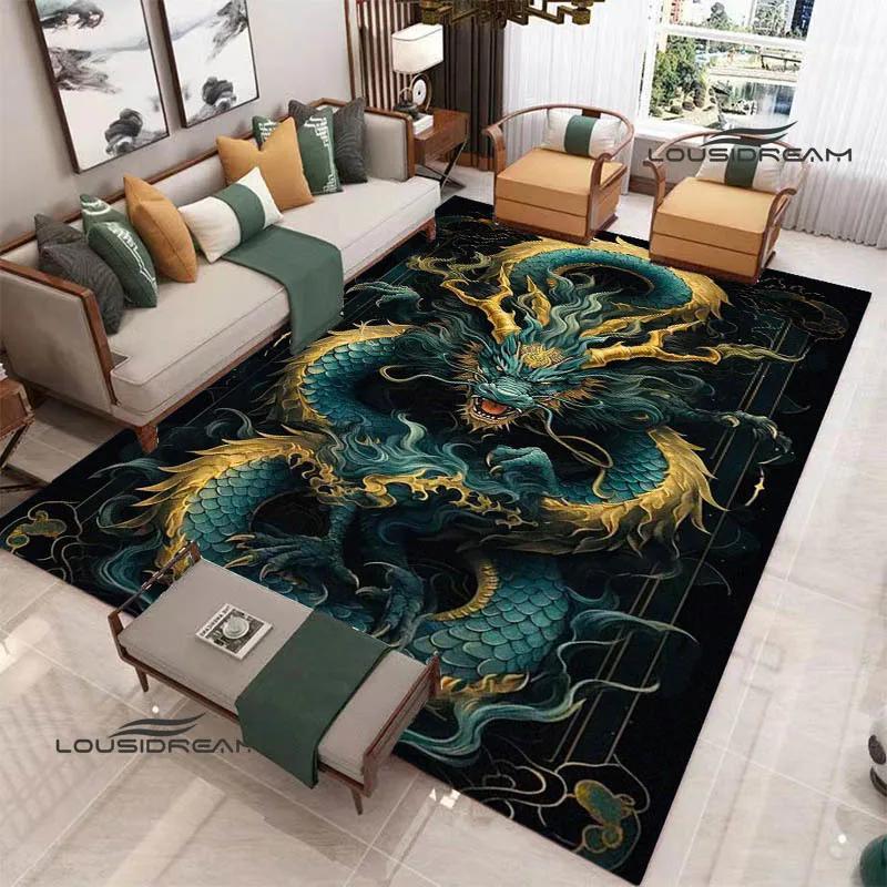3D Retro dragon printed carpet kitchen mats Non -slip carpet outdoor carpets area rug bedroom decor birthday gift