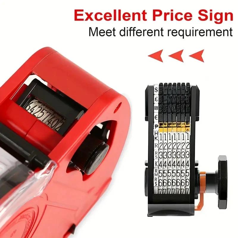 8 Digits Digital Tag Gun Handheld Price Label Gun + 1 Lines Labels +1 Ink 5500 Price Tag Marker Machine Labeler Labeller Sticker