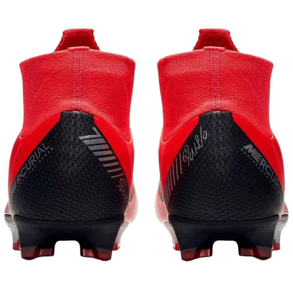 Nike Mercurial Superfly 6 Pro CR7 FG Bright Crimson Men Cleats Red Black-Chrome-Dark-Grey AJ3550-600