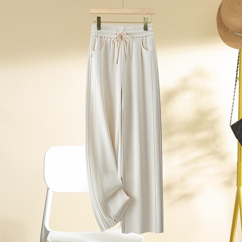 

Women s Autumn/Winter 2024 Thick Elastic Waist Wide-Leg Pants Size 30