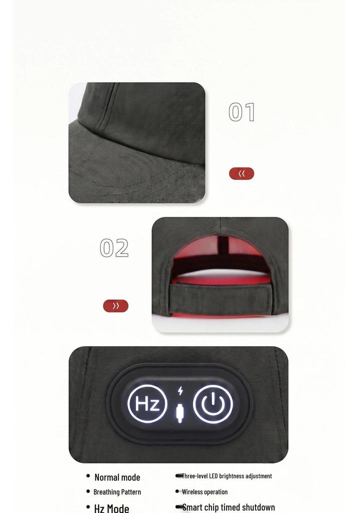 Adjustable Three-Speed LED Hair Care Cap for Home Beauty Treatment