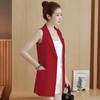 Women's Lapel Sleeveless Vest Regular Fit Solid Color Open Front Casual Blazer Waistcoat