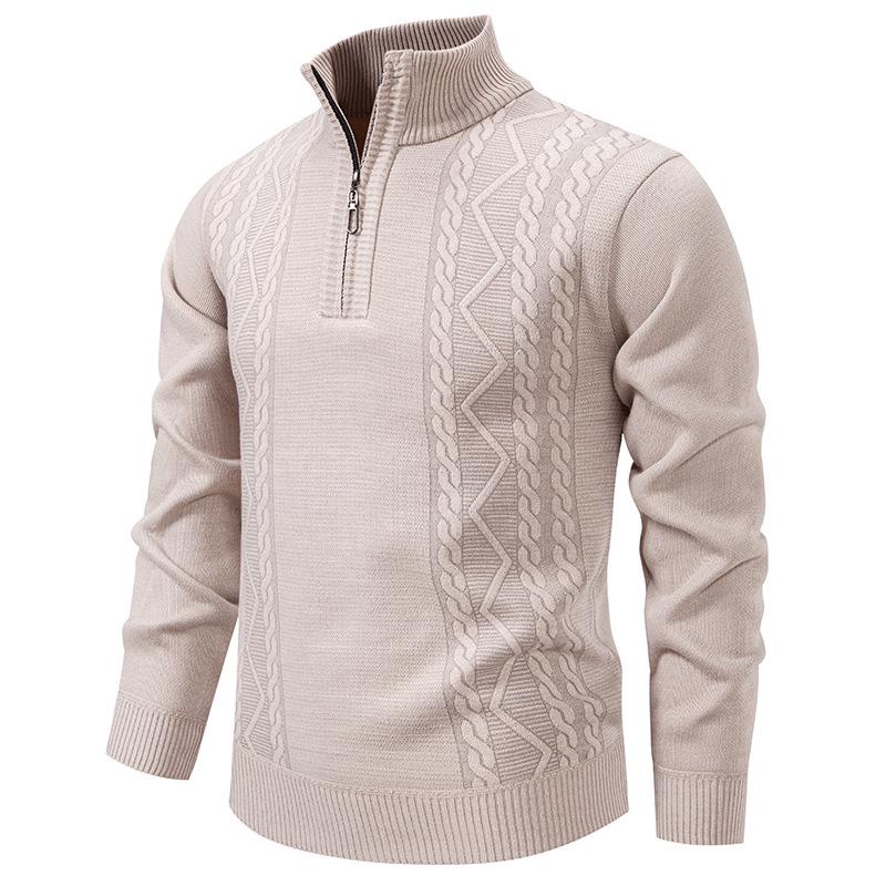 Herren 2025 Herbst/Winter Halb-Reißverschluss Freizeit Pullover Pullover mit Samtstrick