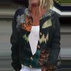 Women's Fashion Printed Long Sleeve Knitted Cardigan Button Down Jacket