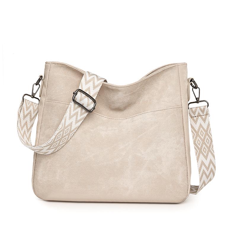 

Сумка кроссбоди из выстиранного денима с леопардовым принтом 2025 с плечевым ремнем - Женская повседневная сумка из ПУ кожи в европейском и американском стиле 27x9x28cm бежевый