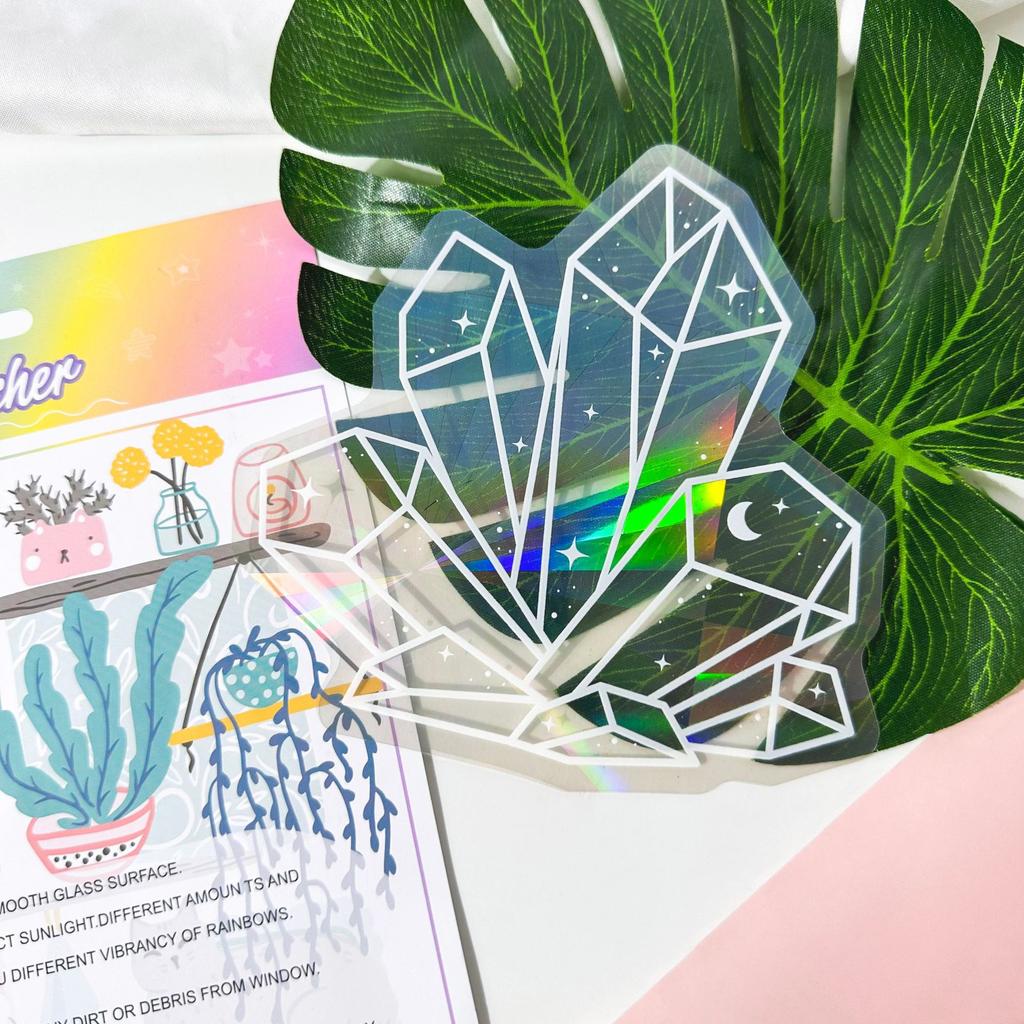 Sunflower Suncatcher Window Big Sticker Star Moon Evil Eye Sunlight Catcher Butterfly Sun Catcher Cat Rainbow Film for Car Glass