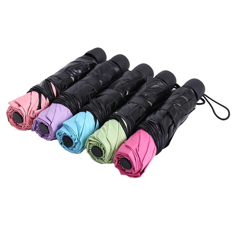 Minimalist 3-Folding Manual Sun Protection Umbrella with 190T Nylon Fabric for Summer