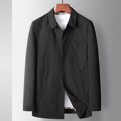 Spring and Autumn Lapel Light Luxury Business Shirt Version Top Single Piece Young and Middle-aged Casual Coat Men