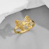 Aesthetic Butterfly Animal Couple Ring For Lovers R Stainless Steel Gold Plated Open Ring Luxury Quality Jewelry