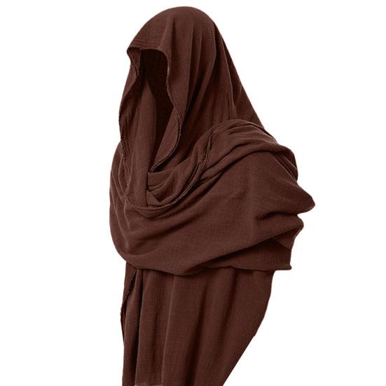 Men Scarf Vintage Soft Fabric Comfortable Breathable Solid Color Keep Warm Spring Male Hood Cloak Medieval Costume for Banquet