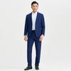 Men's Dark Blue Slim-Fit Business Suit Set