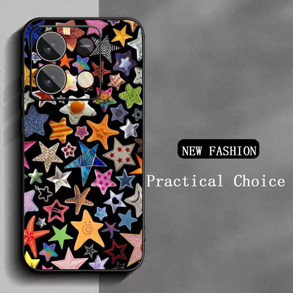 Fashion stars hot selling pattern Phone Case For Redmi Note 14 13 12 11 Pro Plus S 5G 14C A3 Soft Black Phone Cover
