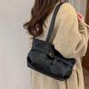 Yogodlns or Daily Commute Shopping Minimalist Vintage Glossy Tote Bag Belt Detail Large Capacity Zipper PU Water Resistant Shoulder Bag