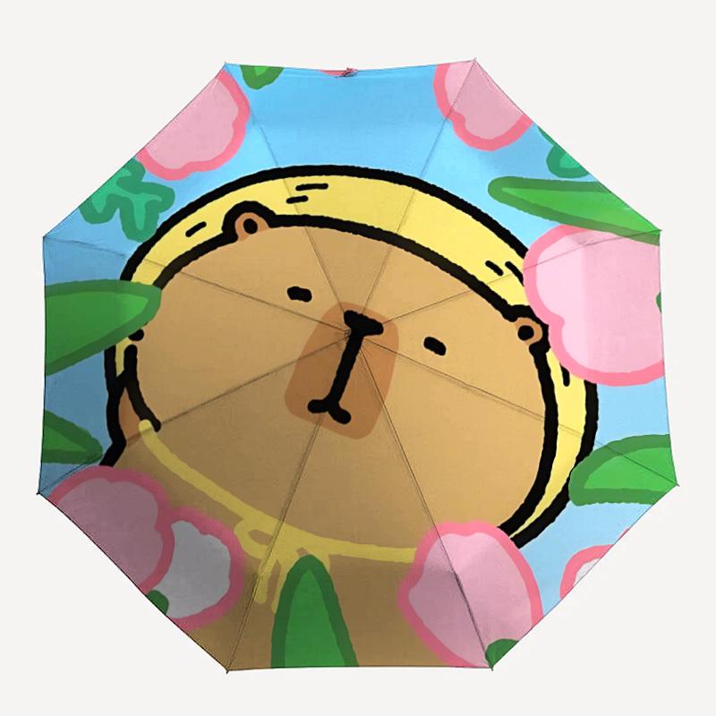 

1PC Floral Capybara Folding Umbrella with 8 Frames, Automatic Open, Durable Frame, Quality Craftsmanship yy250912137