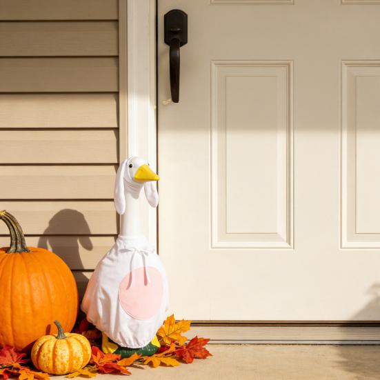 1 Set Easter Porch Goose Bunny Outfits Outdoor Garden Lawn Yard Goose Statue Rabbit Ears Costume Spring Holiday Party Dress-up Clothing