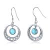 StoryMidir Dangling Silver Hook Platinum Gift for White Anniversary Earrings, Turquoise, Earrings, Turquoise, 925, Hypoallergenic, Earrings, Round,
