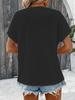 Frühling/Sommer 2025 Damen Plus Size Knopf Kurzarm T-Shirt - Europäischer/Amerikanischer Stil, Einfarbige Mode