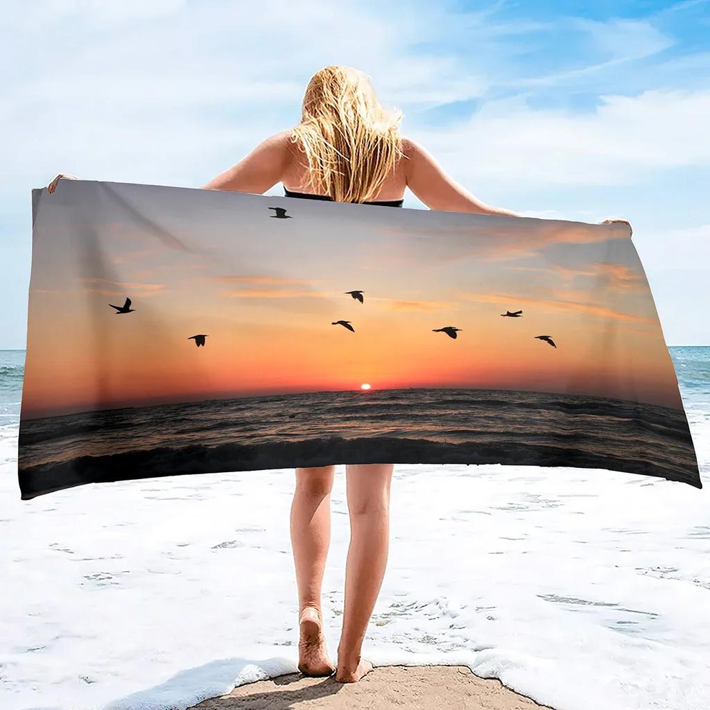 Beach Towels Retro Autumn Spring Birds Soft Towel Multipurpose Bathroom Beach Towel Oversized Beach Blanket Sand Free Towel