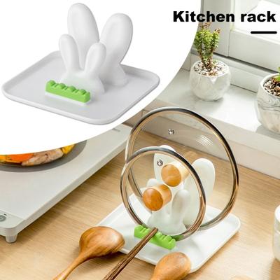 Kitchen Desktop Pot Lid Holder Countertop Spatula Storage Rack Stable Heat-Resistant Pot Lid Rest