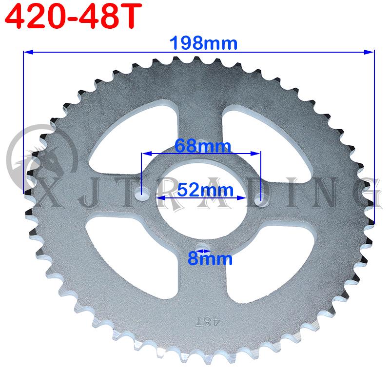 Motorcycle 420/428 Chain 31T/37T/41T/48T 52MM Rear Chain sprocket for Chinese ATV Quad Pit Dirt Bike Motor Moped Accessories