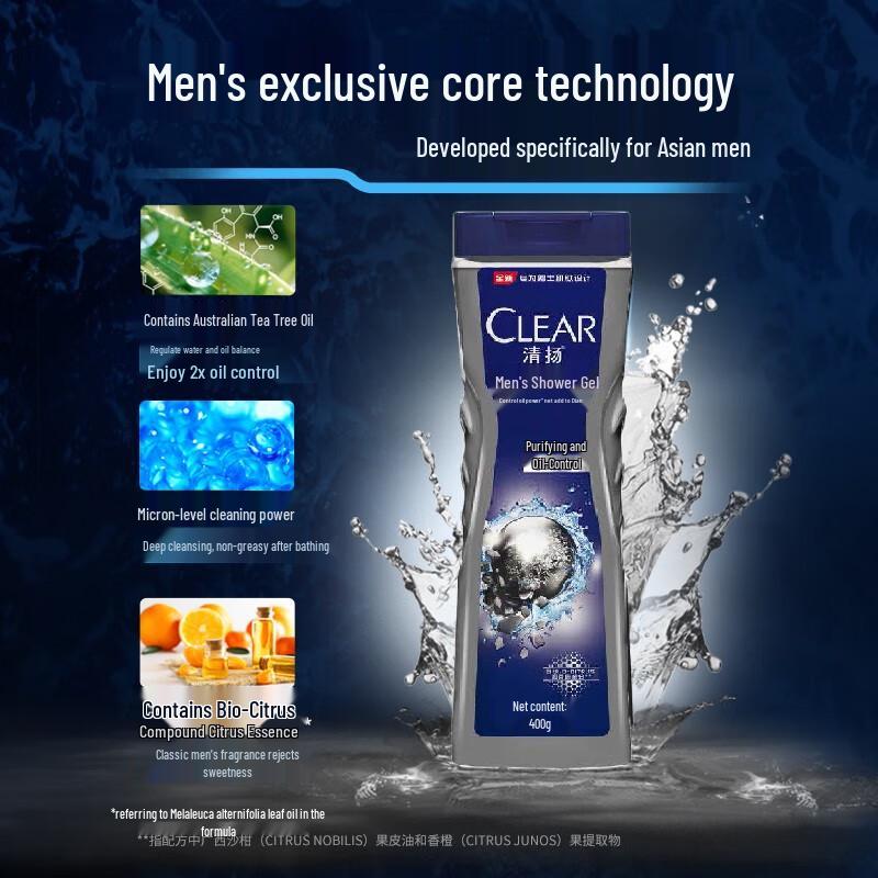 Clear Men's Oil Control Refreshing Shower Gel