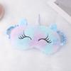 Unicorn Ears Plush Eye Mask with Embroidered Rabbit Design for Sleep Shading