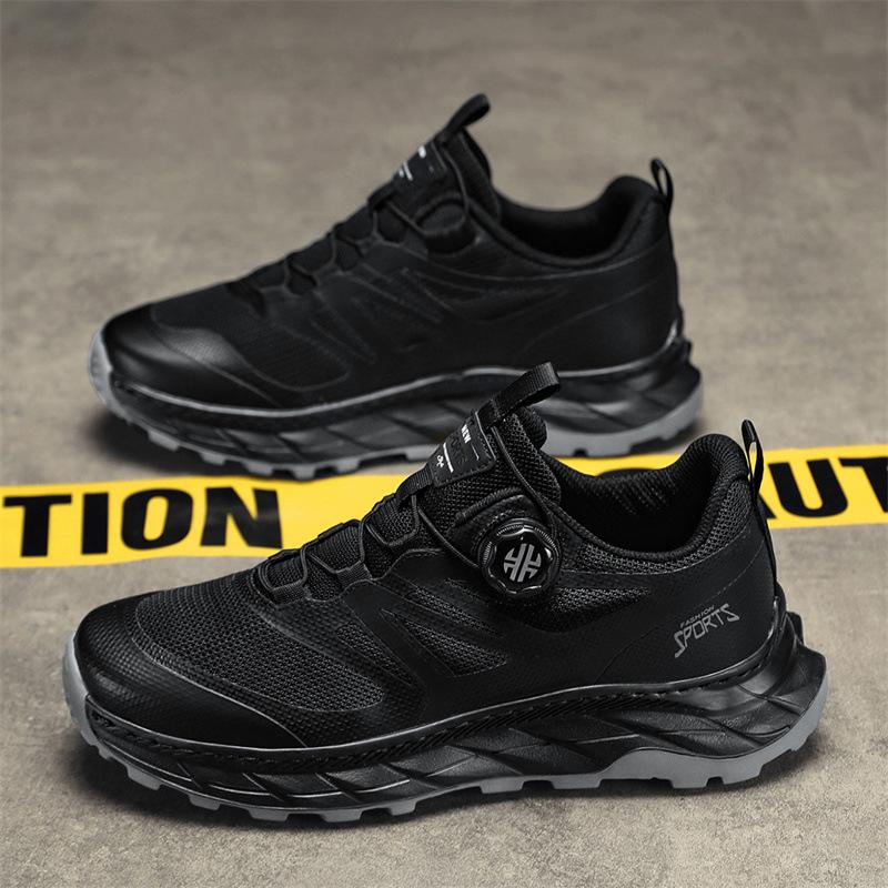 Sneakers Men's Summer Mesh Breathable Rotating Button Running Shoes Outdoor Leisure Travel Hiking Shoes Men's Shoes