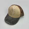 Contrasting Color Washed Mesh Baseball Cap Men'S And Women'S Sunshade Retro Breathable Hole Wind Truck Hat