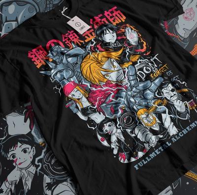 T-shirt Fullmetal Alchemist FMA Brotherhood Edward Elric Alphonse Elric Maglietta