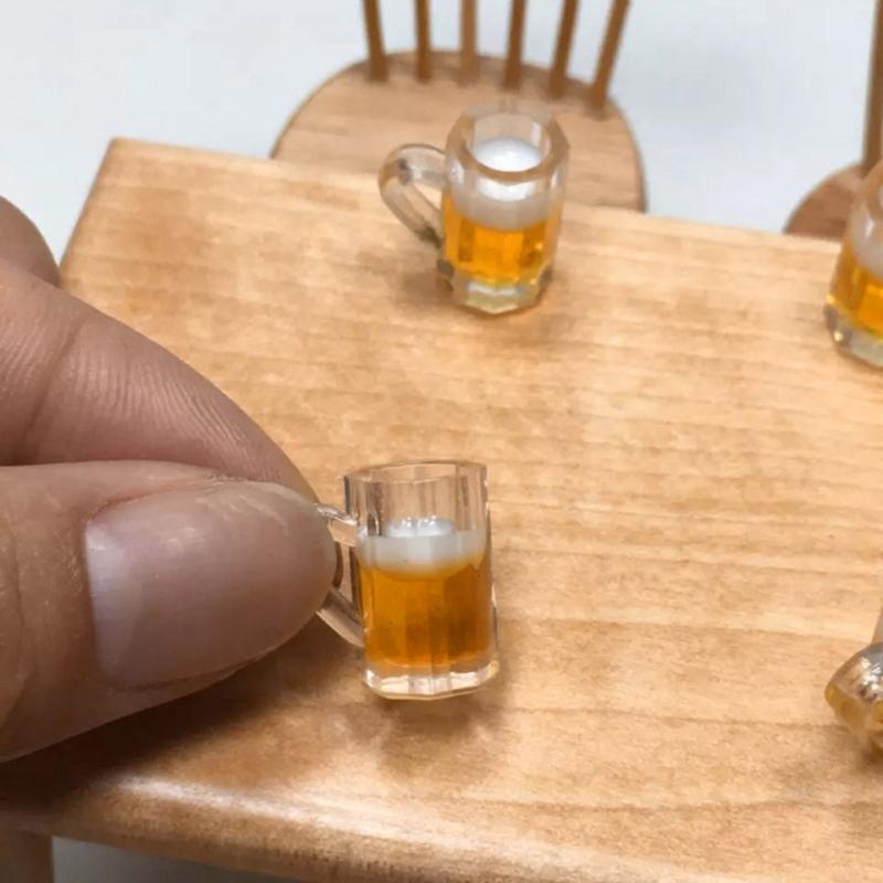 Resin Beer Glass Doll House Decor Miniatures Fairy Garden Decorations Kids Gift