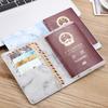 Couverture de passeport en cuir Pu, Style marbre, carte d'identité de voyage, porte-passeport, paquet, portefeuille, sacs à main, pochette pour femmes et hommes