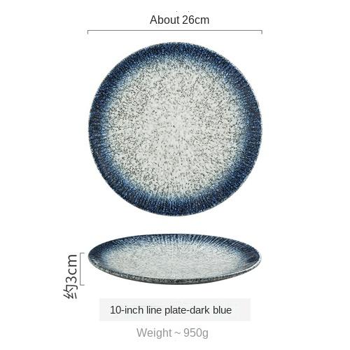 Japanese-style Tableware Ceramic Plate Breakfast Plate Sushi Flat Plate Home Creative Steak Plate Western Dinner Plate Set Plate