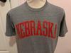 Vintage 80's Nebraska Cornhuskers College Gray Rayon Tri Blend T Shirt Size L
