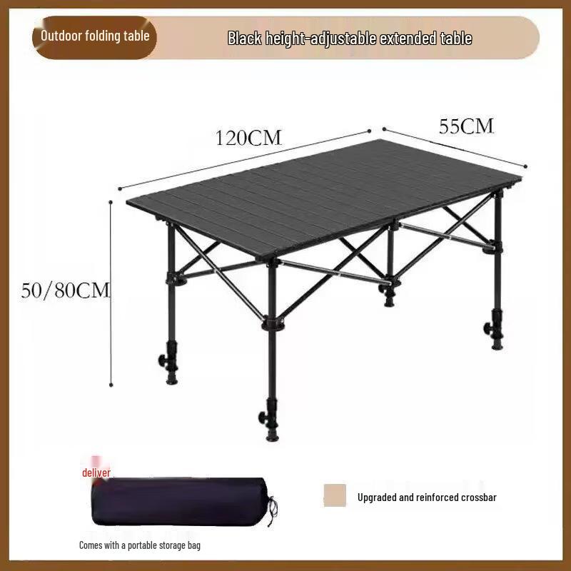 Jun Dingying Adjustable 120cm Portable Camping Table