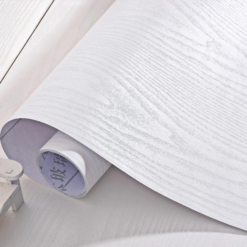 Wood Pattern Stickers Self-Adhesive Wallpaper Waterproof Background Wall Kitchen Cabinets Table Old Furniture Refurbished Film