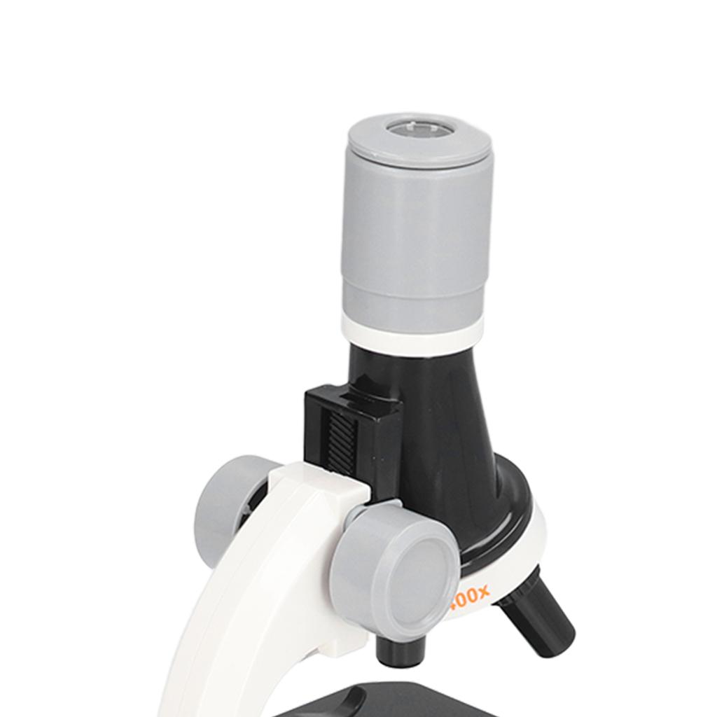 Kids Microscope Kit LED 1200X Microscope with Specimen Slides Science Educational Toy Birthday Gift White