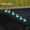 10 Stuks Lichtgevende Hars Eend Set - Duurzaam en Schattig Auto Dashboard Decor voor een Charmant Interieur