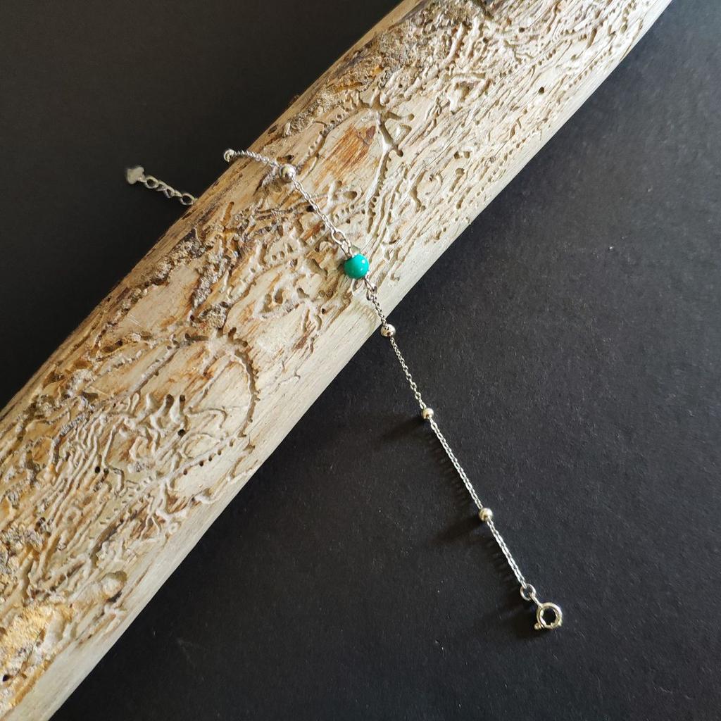 Bransoletka srebrna z turkusem, waga produktu 1,54 g (2146803)